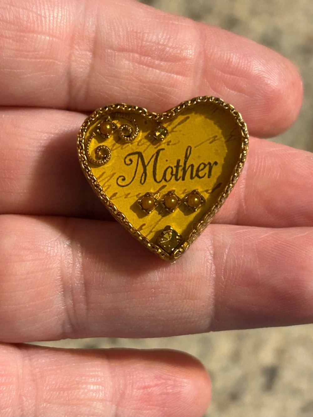 Maximal Art Pin Mother's Day Mother Heart Brooch John Wind Jewelry W/Box
